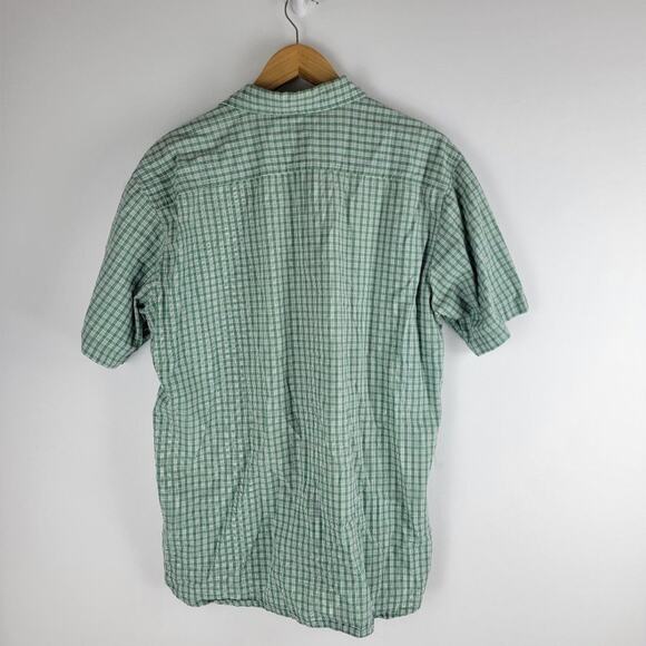 Timberland Short Sleeve Button Up Shirt Green Check Pattern Size L - Picture 7 of 7
